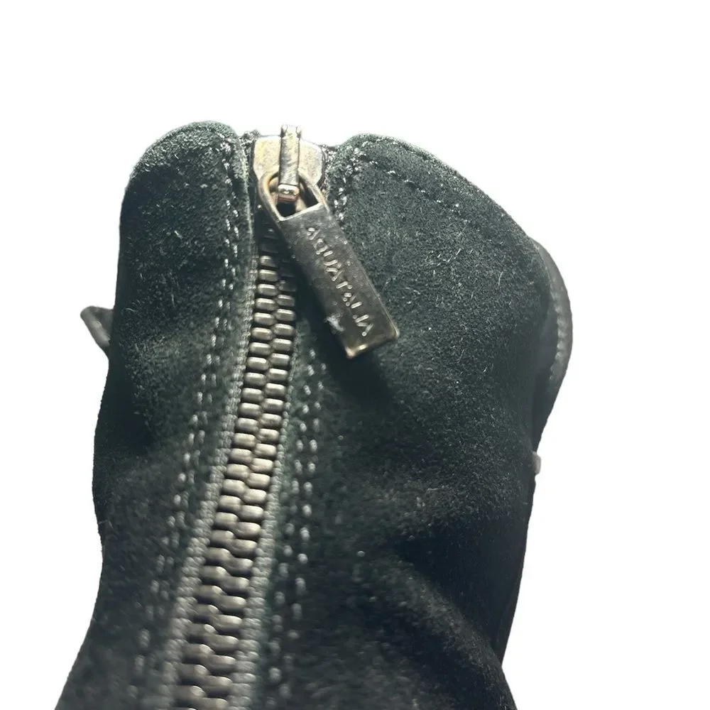 Aquatalia Farah Black Suede Ankle Boots Size 9.5. Made in Italy. Back zip